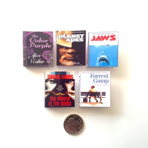 Miniature Set of Classic Books | Real Text & Pictures | 1/4, 1/6 or 1/12 Scale | Mini Book | Dolls House Miniatures