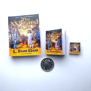 Miniatur Zauberer von OZ Buch | Echter Text & Bilder | Maßstab 1/4, 1/6 oder 1/12 | Kinderbuch | Puppenhaus Miniaturen