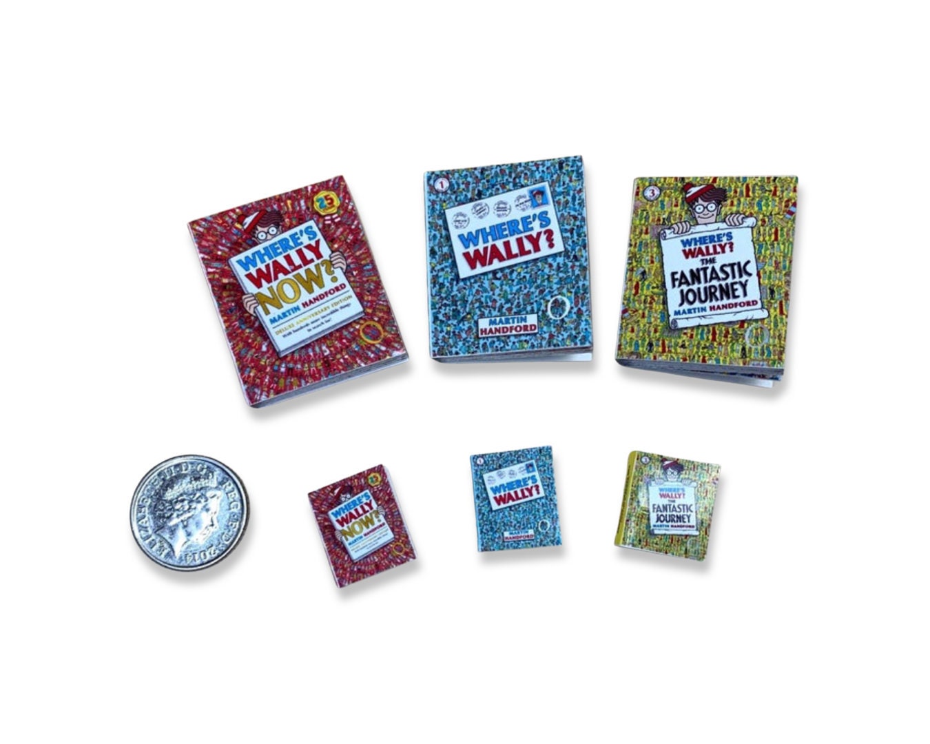 Wheres Wally | Dolls House Miniature Books | Real Text & Pictures | 1/4, 1/6 or 1/12 Scale | Doll House Furniture | Blythe Dolls Book