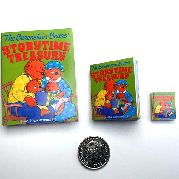 Miniature Books | The Berenstain Bears | Contains Real Text | 1/4, 1/6 or 1/12 Scale | Diorama | Dollhouse Miniature Children's Book