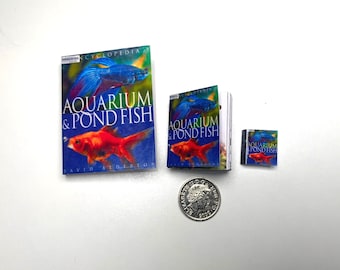 Aquarium and Pond Fish Book | Real Text & Pictures | 1/4, 1/6 or 1/12 Scale | Educational Book  | Dolls House Miniatures