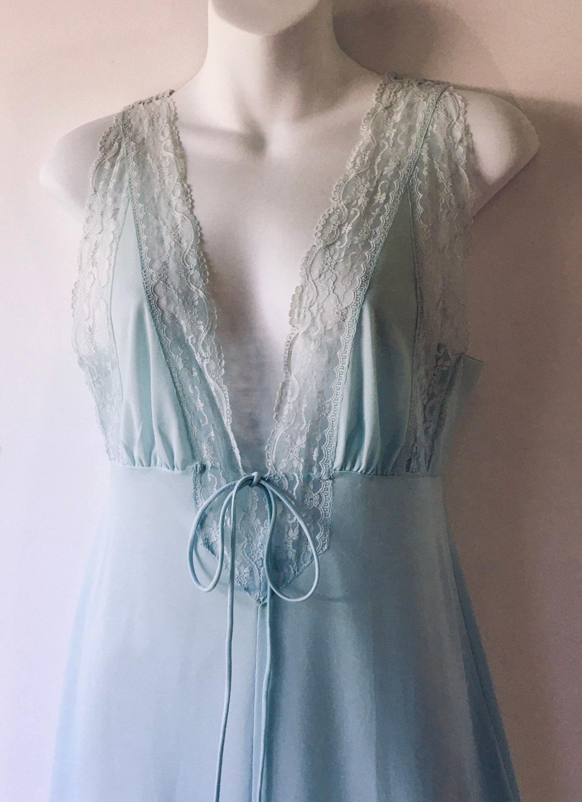 Fairycore Sky Blue Lace Gown Maxi Slip Dress Size Small AU | Etsy