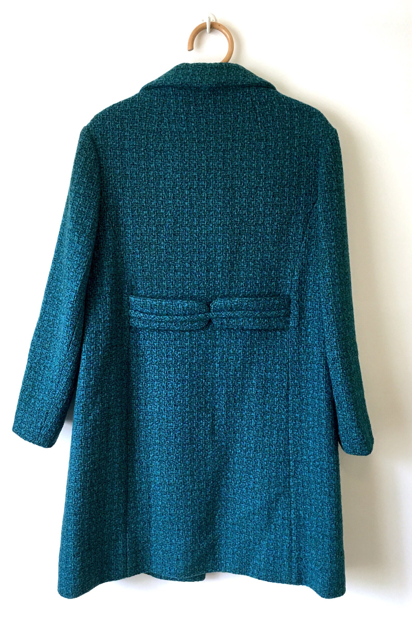 Vintage Turquoise Blue Pure Wool Coat Size Large AU 14 | Etsy