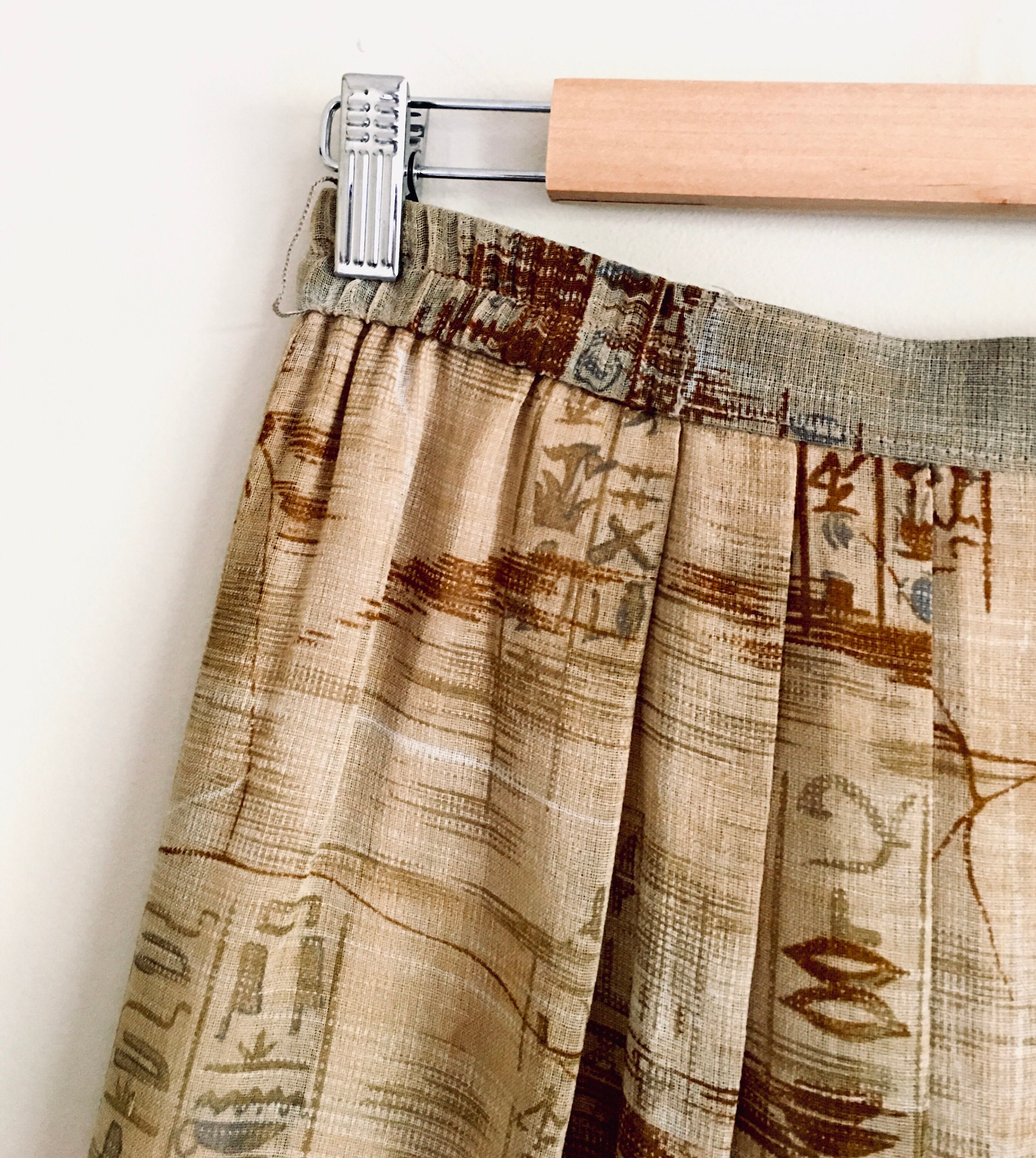 Dark Academia Vintage Ancient Egyptian Pleated Skirt Size Etsy