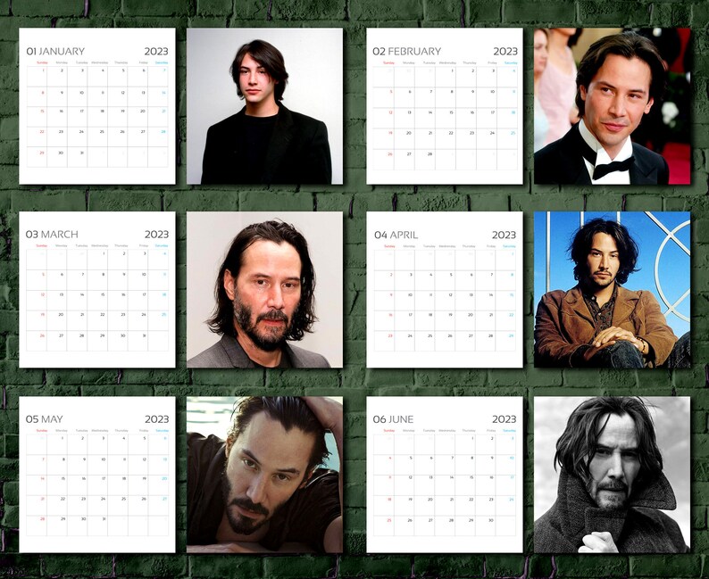 Keanu Reeves Calendar 2023 Celebrity Calendar John Wick Etsy