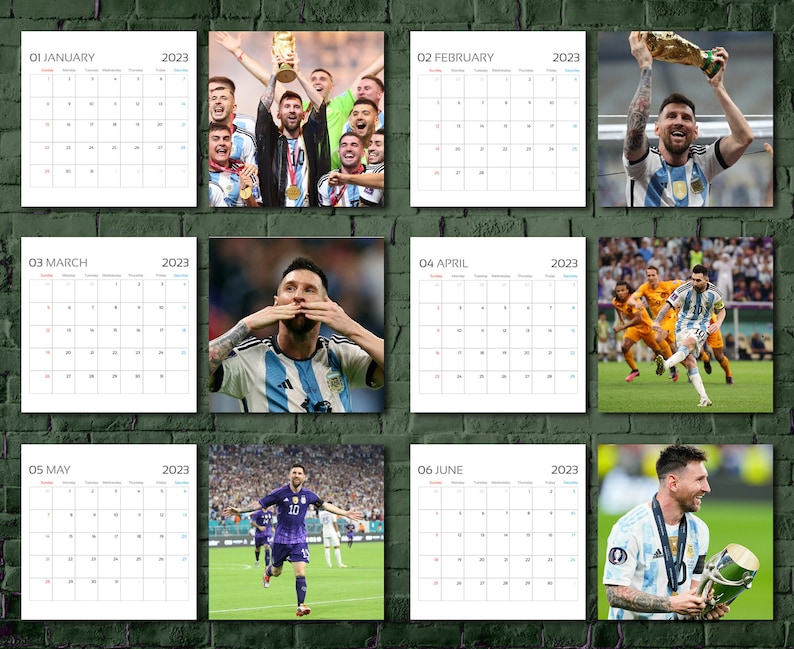 Lionel Messi Calendar 2023 Celebrity Calendar 2023 Wall Etsy UK
