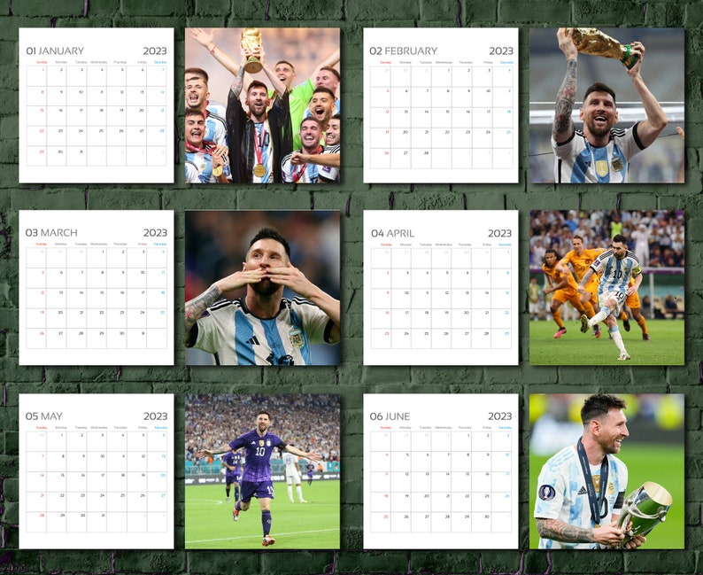 Lionel Messi Calendar 2023 Celebrity Calendar 2023 Wall Etsy UK
