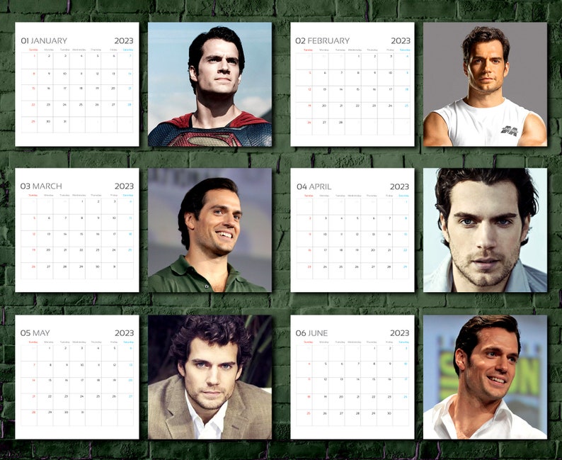 Henry Cavill Calendar 2023 Celebrity Calendar Superman Etsy