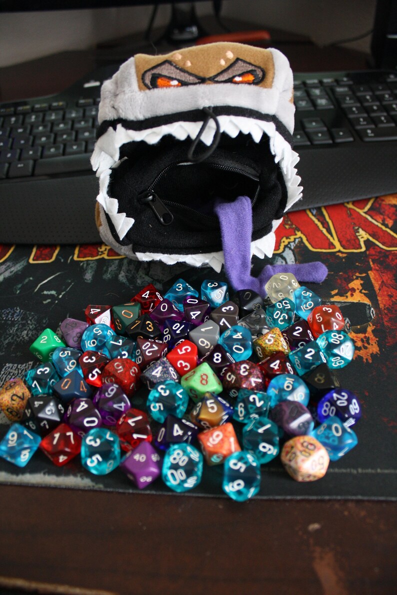 D&D Mimic Treasure Chest Monster Dice Bag Pouch With Zipper Etsy