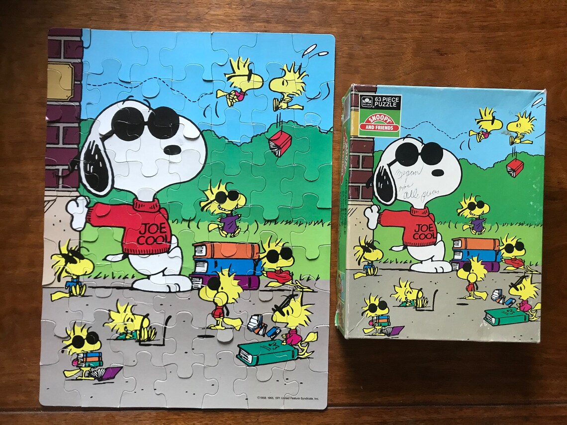 Vintage Snoopy Peanuts Jigsaw Puzzle Lot Childrens 63 piece Etsy