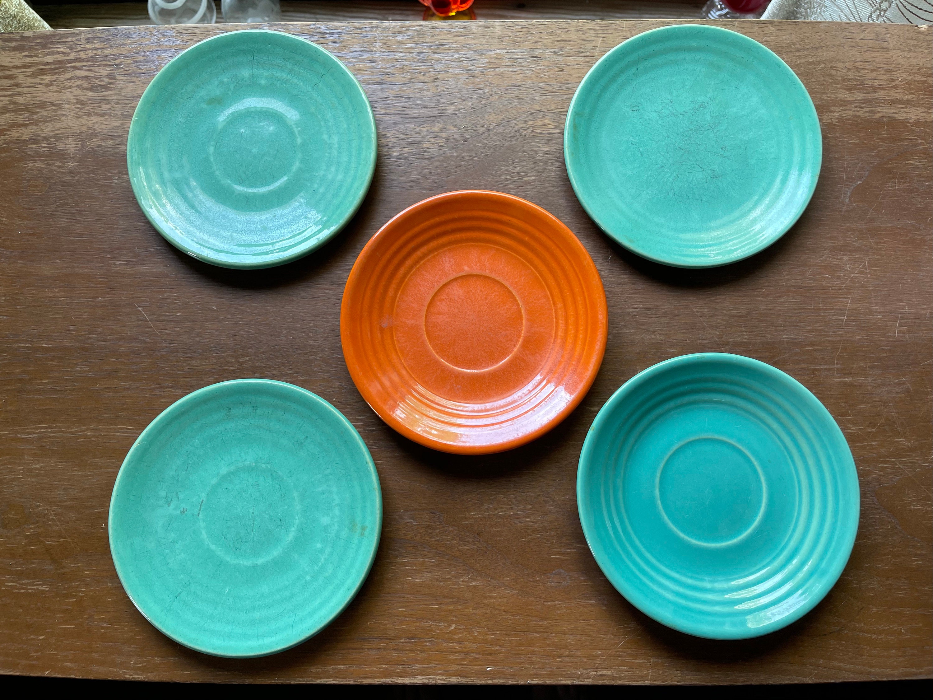Bauer Los Angeles Pottery Saucer Dessert Plates Ringware Lot Etsy UK