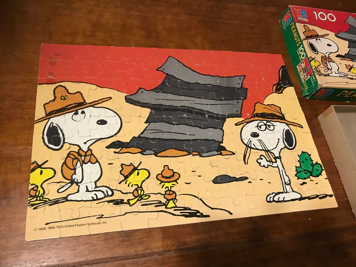 Vintage Snoopy Peanuts Jigsaw Puzzle Lot Childrens 100 piece Etsy