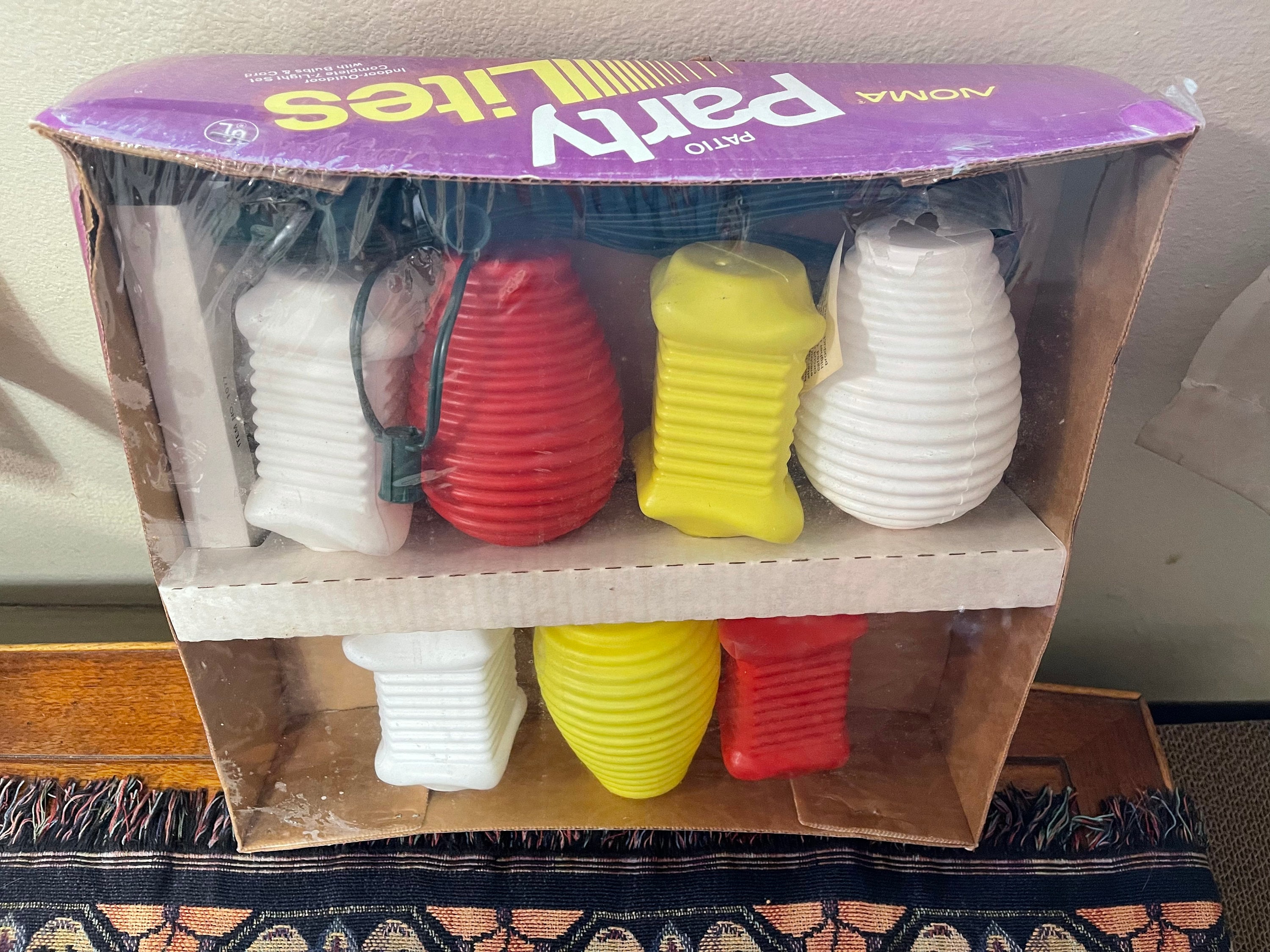Noma Japanese Lantan Blow Mold Patio String Light Set New Old