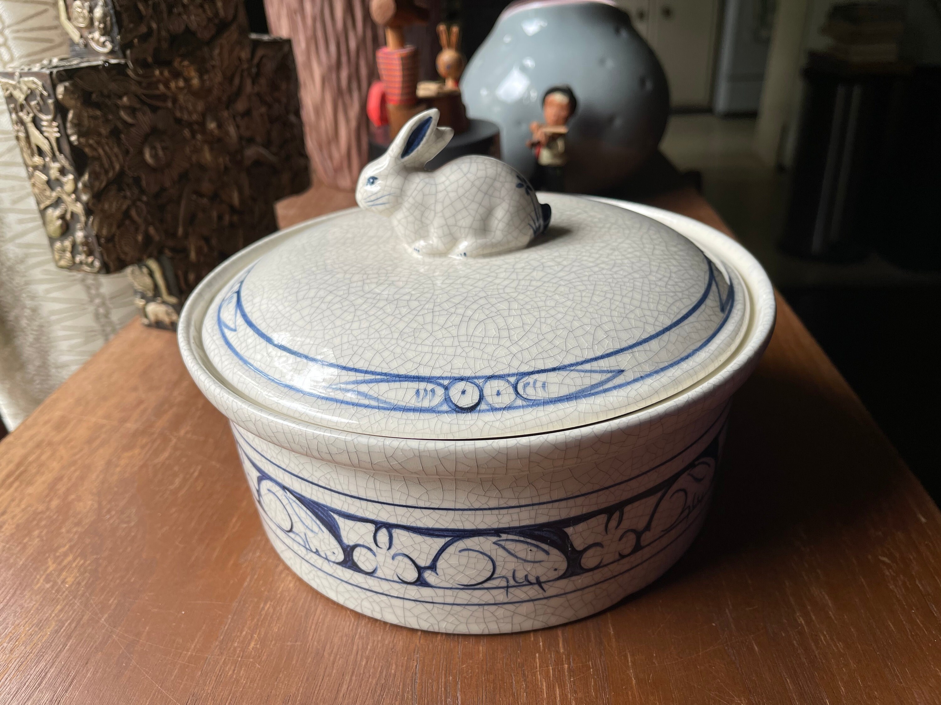 Dedham Pottery Bunny Rabbit Casserole Dish Etsy