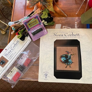 Emi Cross Stitch Kit Bewitching Pixie NC208 Nora Corbett Threads Bead Embellishments