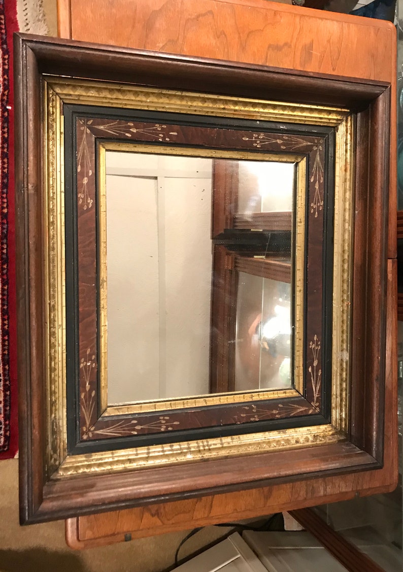 Antique Eastlake Wood Framed Mirror Large 19 X Etsy