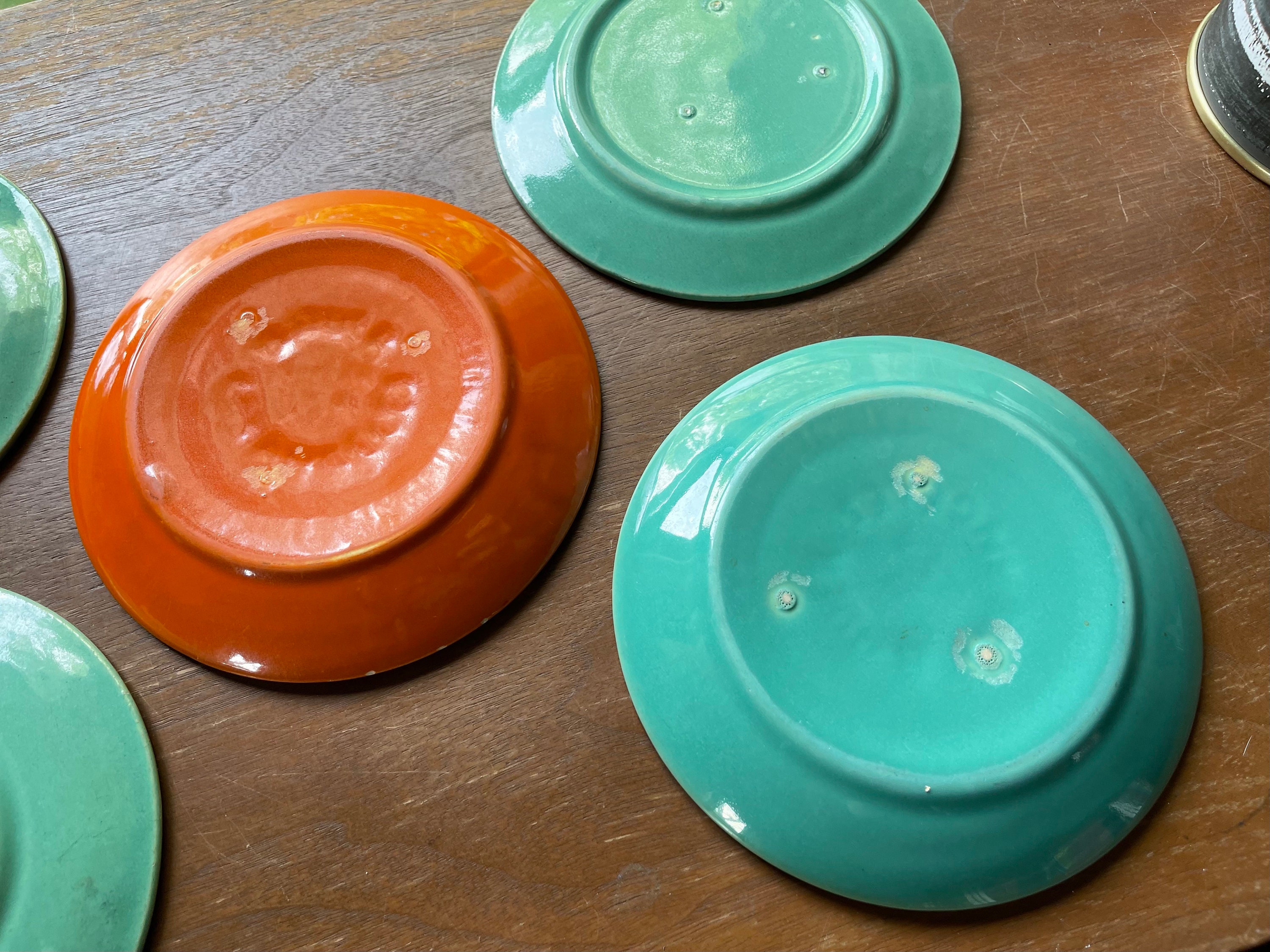 Bauer Los Angeles Pottery Saucer Dessert Plates Ringware Lot Etsy