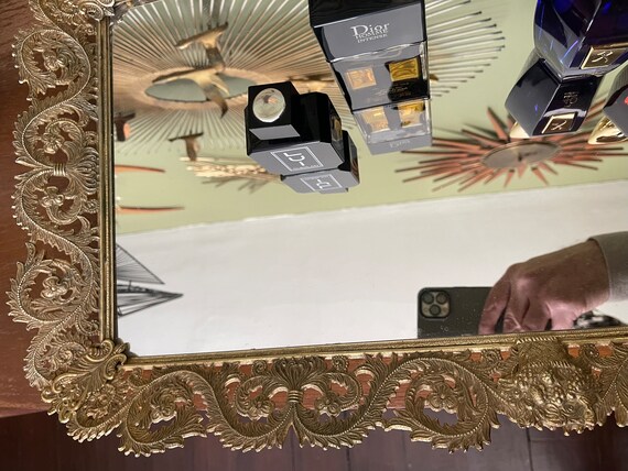 Large 28” Rectangular Ormolu Mirrored Centerpiece… - image 3