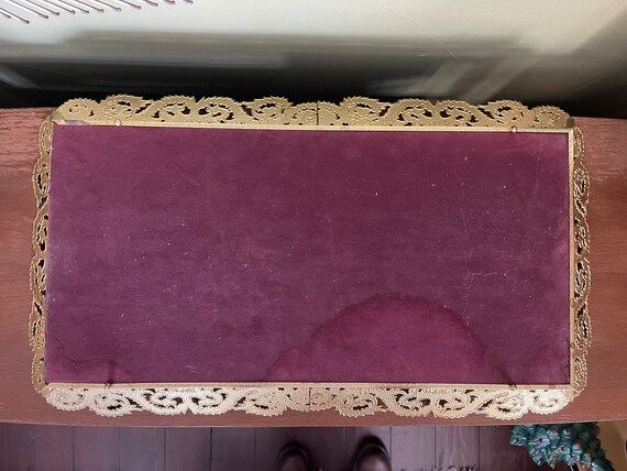 Large 28” Rectangular Ormolu Mirrored Centerpiece… - image 9