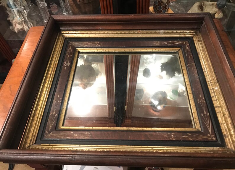 Antique Eastlake Wood Framed Mirror Large 19 X Etsy