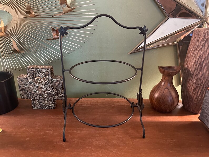 Longaberger Wrought Iron 2 Tier Pie Plate Rack Stand Holds 10 Etsy