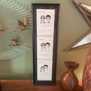 Love Is Comic Strip Kim Casali Framed Vintage German Art Cartoline