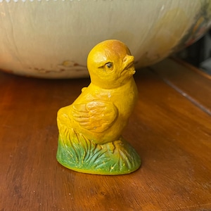 Mid Century Plaster Chalkware Easter Chick Figurine