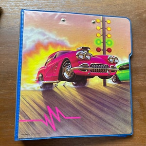 Mead Trapper Keeper 3 Ring Binder Russ Cobane Hot Rod