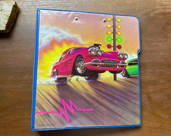 Mead Trapper Keeper 3 Ring Binder Russ Cobane Hot Rod