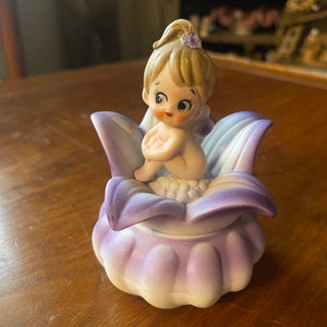 Figura de porcelana Lego con diseño de flor de hada morada, diseño de duendecillo