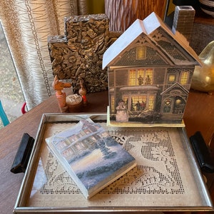 Vintage Thomas Kincaid Hallmark Christmas Cards Box Set 20 sobres con sellos Nuevo