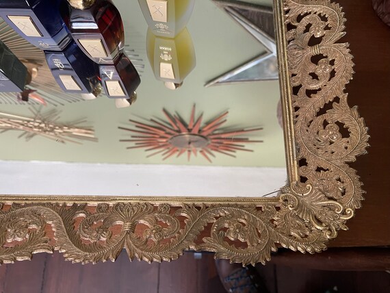 Large 28” Rectangular Ormolu Mirrored Centerpiece… - image 2