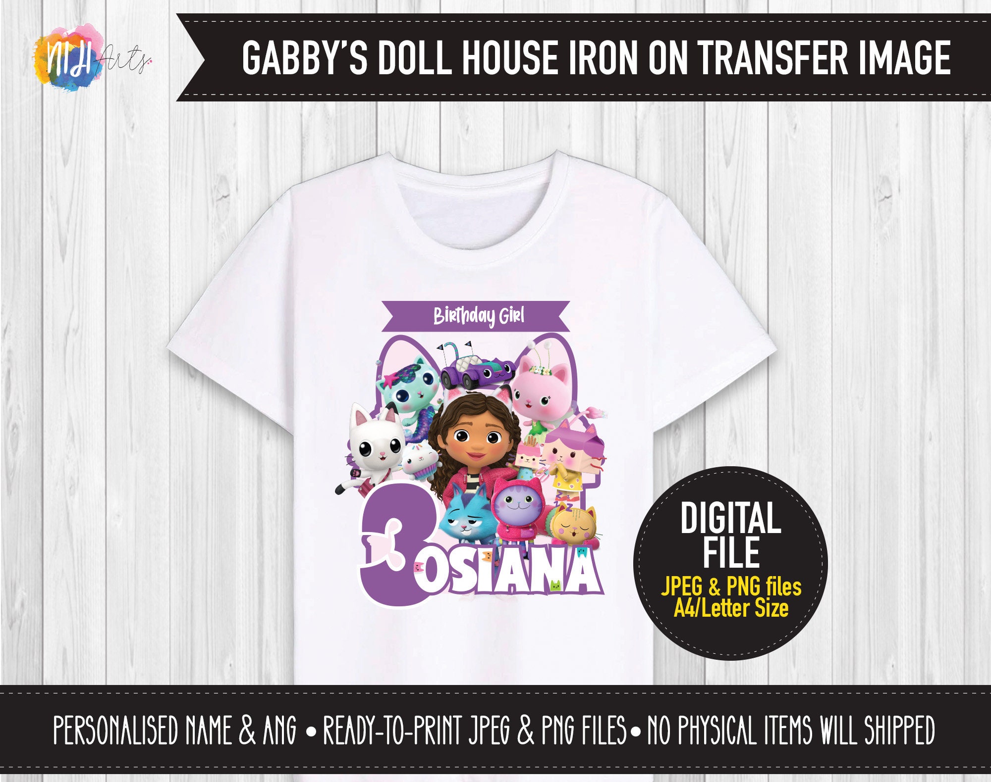 DIGITAL Printable Gabby's DollHouse Iron On Transfer Etsy