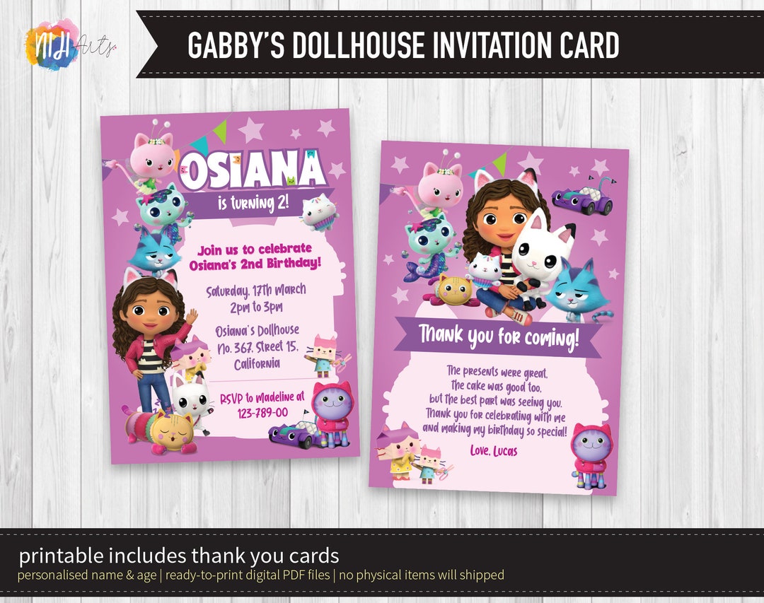 DIGITAL Printable: Personalised Birthday Invitation Set, Invitation ...