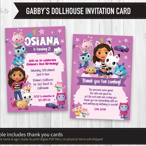 DIGITAL Printable Personalised Birthday Invitation Set Etsy