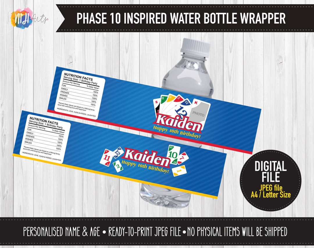 DIGITAL Printable: Personalised Water Bottle Wrapper - Etsy