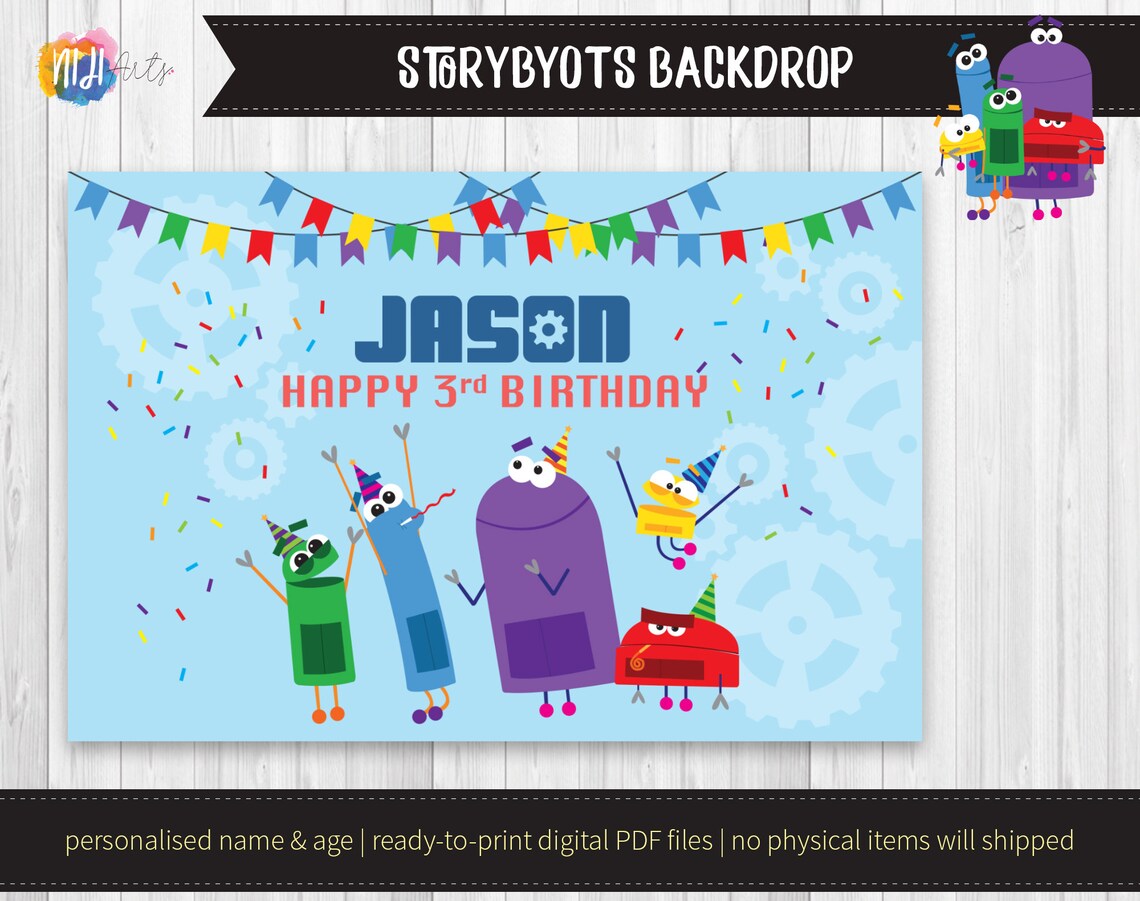 DIGITAL Printable: StoryBots Theme Birthday Backdrop | Etsy