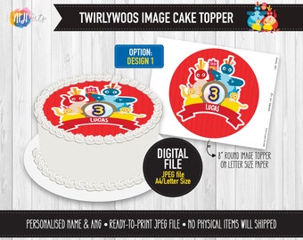 Twirlywoos Personalised Birthday Cake Topper Edible 7.5" Wafer Cake Decoration