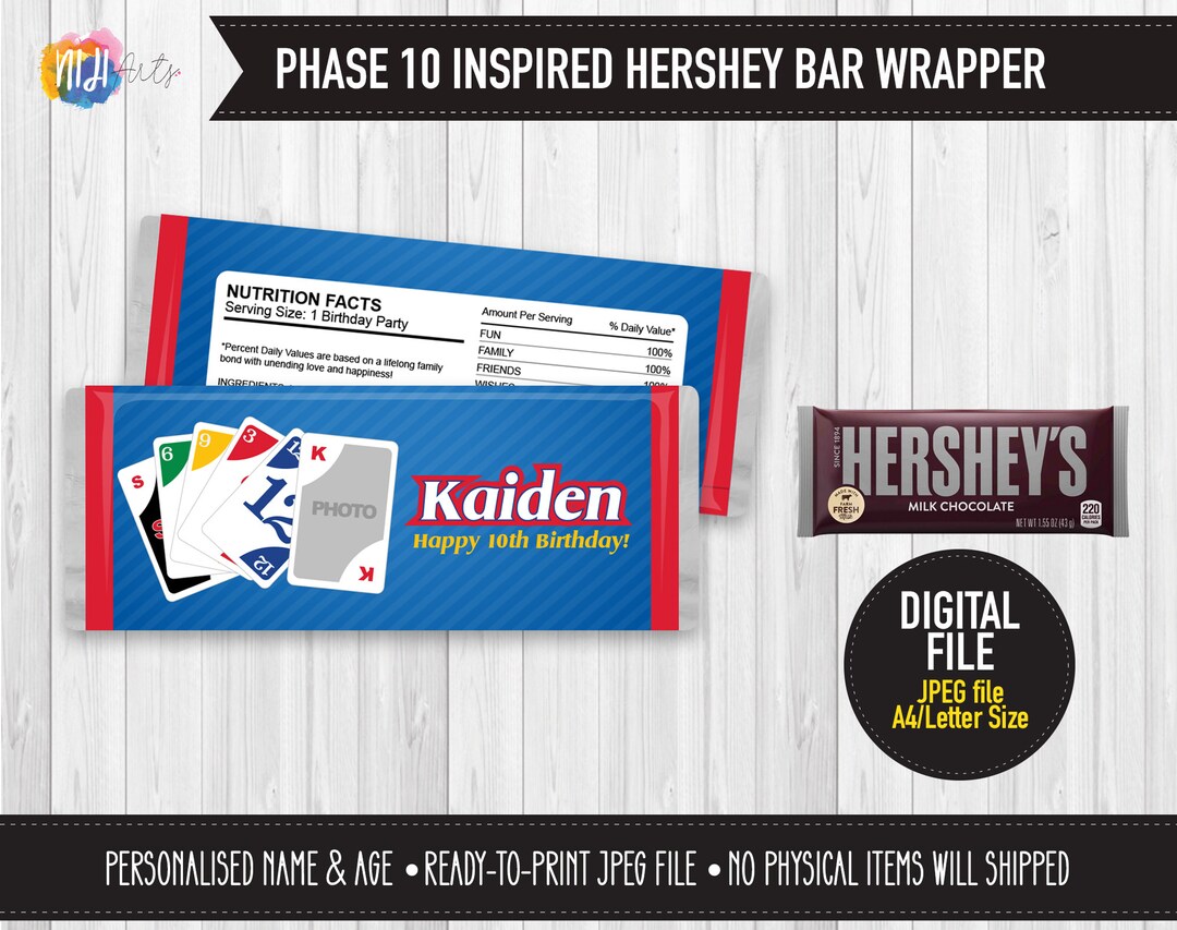 DIGITAL Printable: Personalised Hershey Bar Wrapper - Etsy