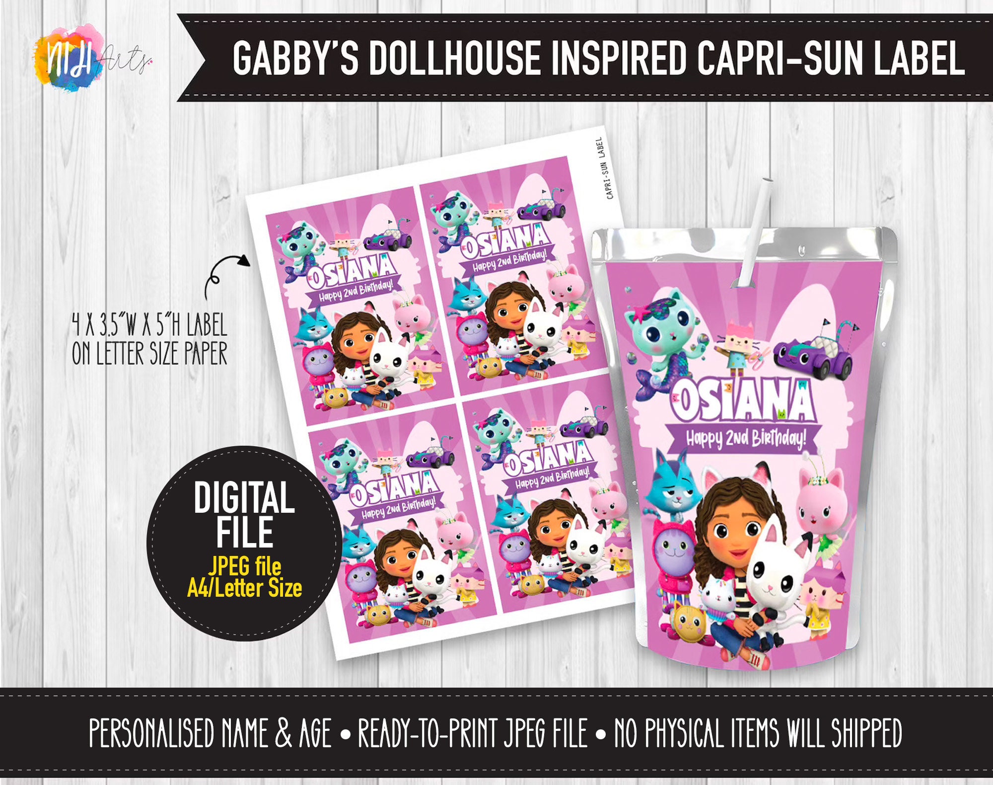 DIGITAL Printable: Personalised Capri-sun Label - Etsy
