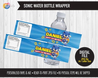 DIGITAL Printable: Personalised Water Bottle Wrapper