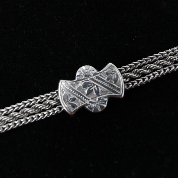 Antique Solid Silver Albertina Fancy Link Chain B… - image 8