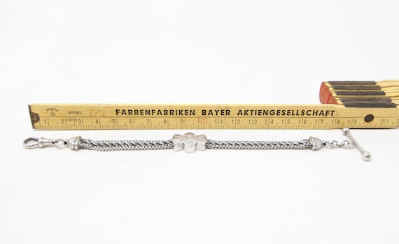 Antique Solid Silver Albertina Fancy Link Chain B… - image 12