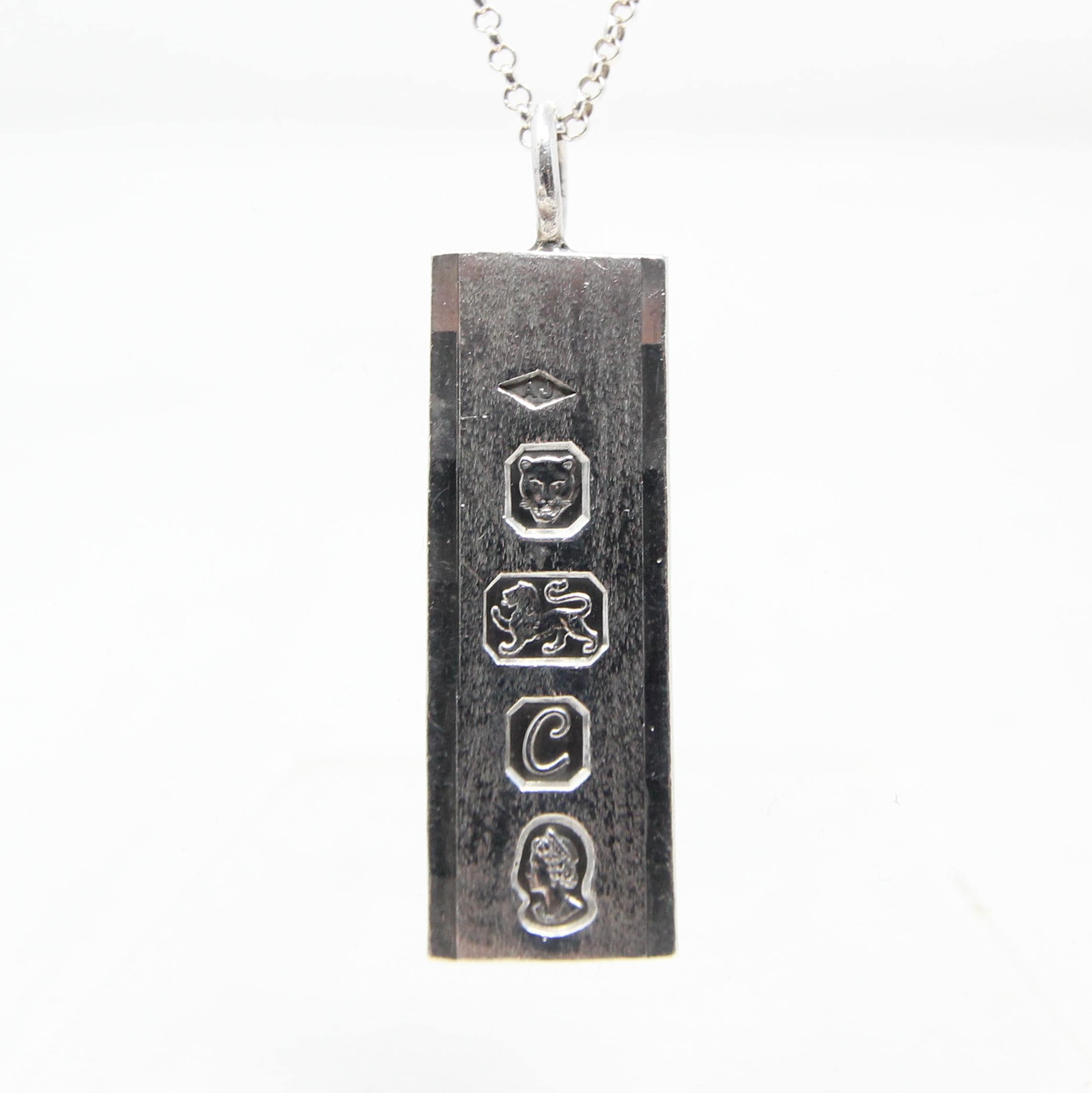 England vintage ingot necklace top Large Vintage HMS Sterling 