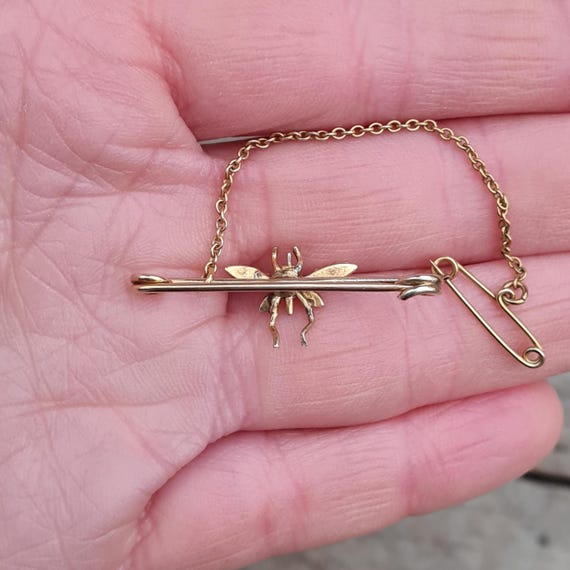 Antique Victorian Solid 15ct 15k Gold Ruby Seed P… - image 4