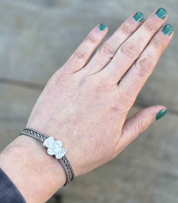 Antique Solid Silver Albertina Fancy Link Chain B… - image 3