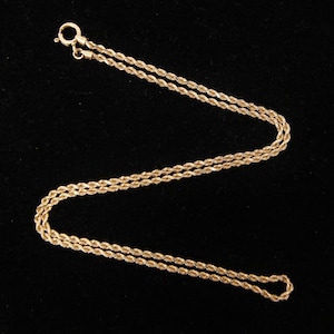 Vintage 1980-tals IBB-märkt massivt 9 karat 9k guld fasetterat repkedja halsband 45 cm