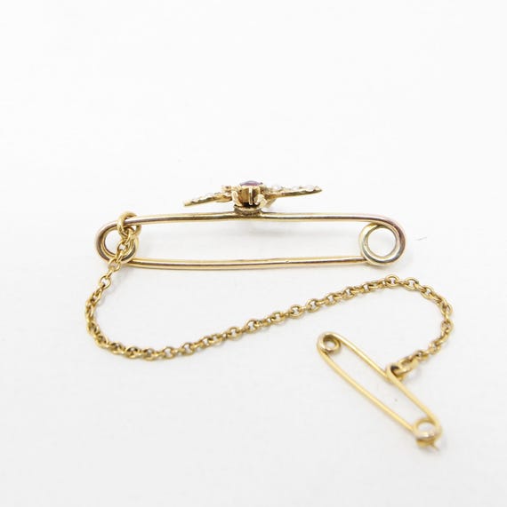 Antique Victorian Solid 15ct 15k Gold Ruby Seed P… - image 6