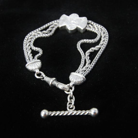 Antique Solid Silver Albertina Fancy Link Chain B… - image 10