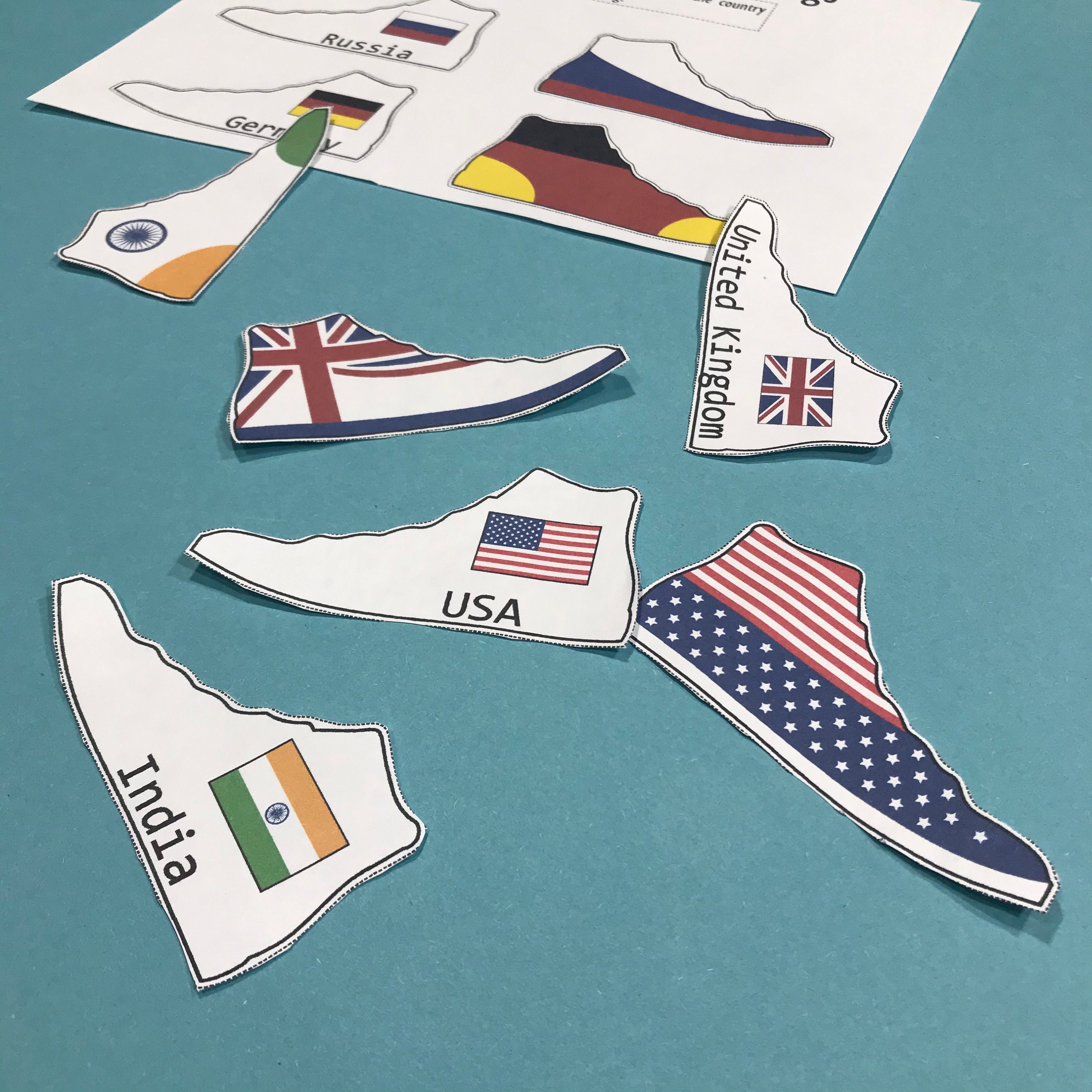 Preschool printables World flags Toddler game | Etsy
